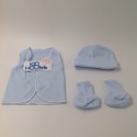 Set de ropa UCI para bebé prematuro azul