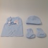 Set de ropa UCI para bebé prematuro azul puntos