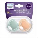 Chupos de entretencion avent ultra soft de 0-6 meses