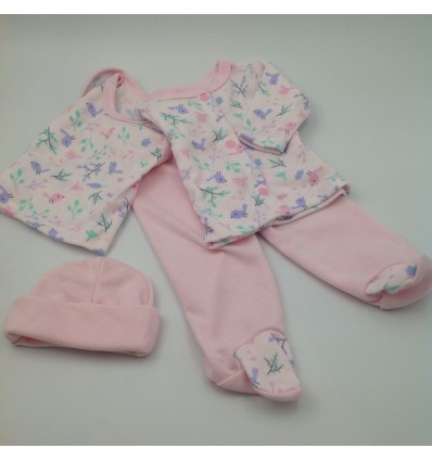 Conjunto de ropa para bebé prematuro pajaritos