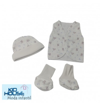 Set de ropa UCI para bebé prematuro conejo