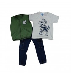 Conjunto chaleco dinosaurio