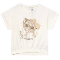 Camiseta para bebé niña - Crudo- Leoparda